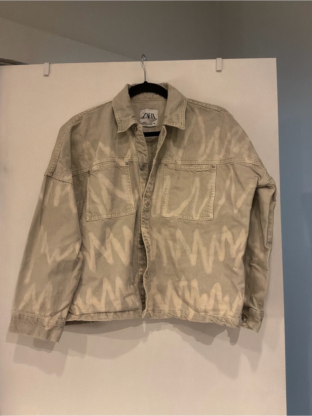 Zara Light Beige Denim Jacket
